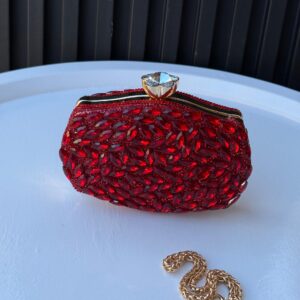 Red Crystal Evening Clutch Bag