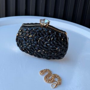 Black Crystal Evening Clutch Bag